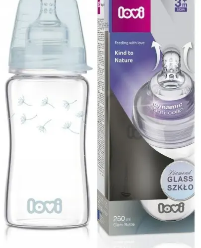 LOVI BUTELKA SZKLANA DYNAMICZNA BOTANIC DIAMOND GLASS 250ML