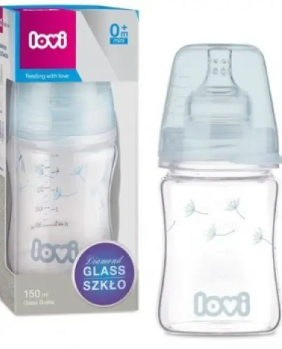 LOVI BUTELKA SZKLANA DYNAMICZNA DIAMOND GLASS BOTANIC 150ML