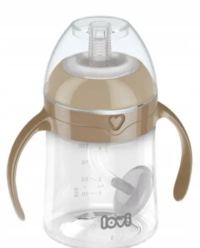 LOVI PIERWSZY KUBEK Z OBCIĄŻONĄ SŁOMKĄ 150ML BROWN 