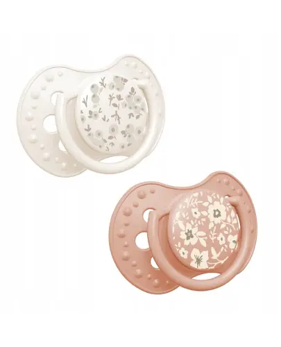 LOVI smoczek silikonowy dynamiczny Blossom Ivory GIRL 18m+ 2 szt