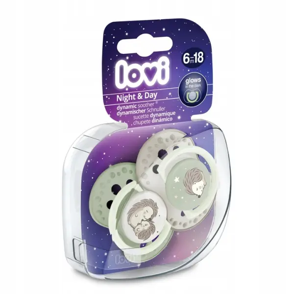 LOVI SMOCZEK SILIKONOWY DYNAMICZNY NIGHT&DAY HEDGEHOG 6-18M 2SZT.