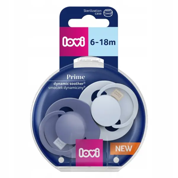 LOVI SMOCZEK SILIKONOWY DYNAMICZNY PRIME  BABY BLUE/BLUE 6-18M 2SZT.