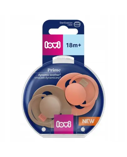 LOVI SMOCZEK SILIKONOWY DYNAMICZNY PRIME GRANOLA/ORANGE 18M+ 2SZT.