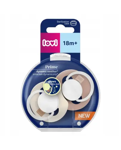 LOVI SMOCZEK SILIKONOWY DYNAMICZNY PRIME INVORY GLOW/BLUSH GLOW 18M+ 2SZT.