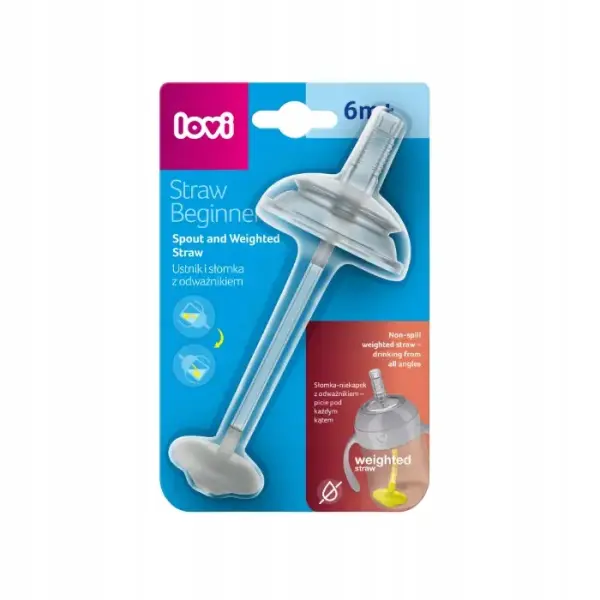 LOVI  USTNIK I SŁOMKI Z ODWAŻNIKIEM DO PIERWSZEGO KUBKA BEŻOWY 