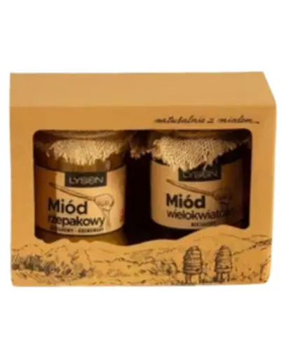 ŁYSOŃ ZESTAW NATURALNYCH MIODÓW BESKIDZKA MOC ZDROWIA 2X400G RZEPAKOWY WIELOKWIA