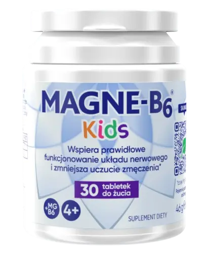 MAGNE-B6 KIDS NA WSPRARCIE UKŁADU NERWOWEGO 30 TABLETEK DO ŻUCIA