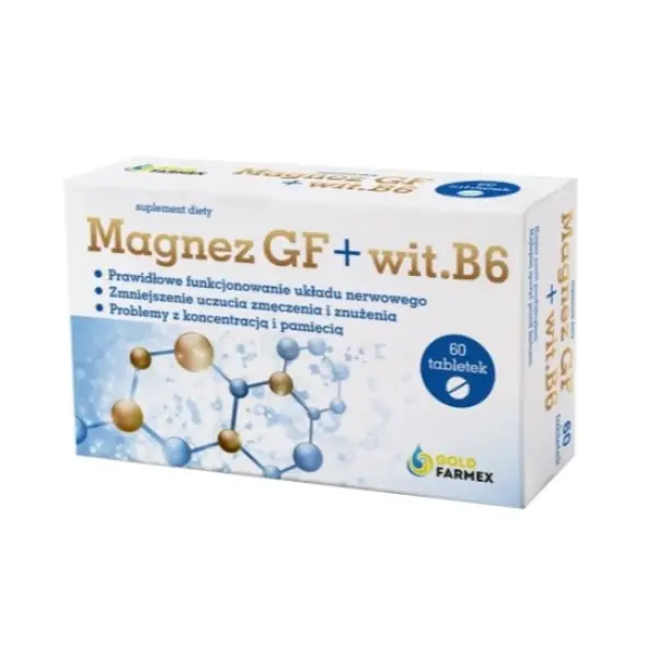 Magnez GF + witamina B6 60 tabl. GOLDFARMEX