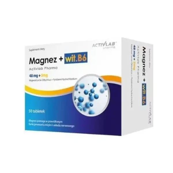 Magnez + witamina B6 mleczan magnezu 50 tabl. Activlab