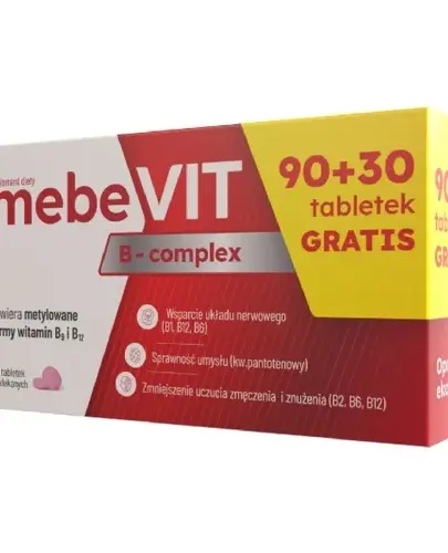 MEBE VIT B COMPLEX PRAWIDŁOWA PRACA UKŁADU NERWOWEGO 120 TABLETEK