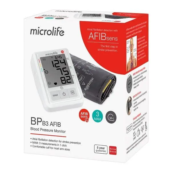 Microlife BP B3 AFIB Ciśnieniomierz automatyczny z zasilaczem w zestawie, 1 sztu