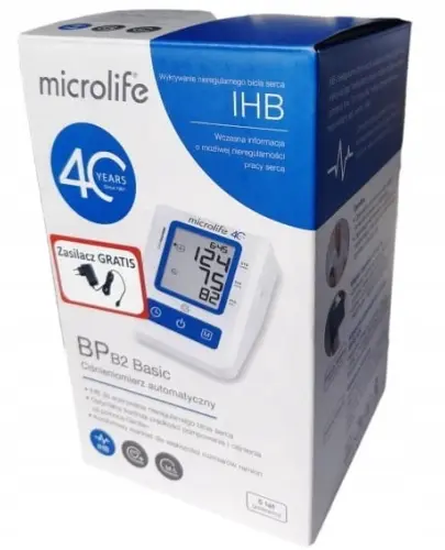 MICROLIFE BP B2 BASIC CIŚNIENIOMIERZ AUTOMATYCZNY Z ZASILACZEM 