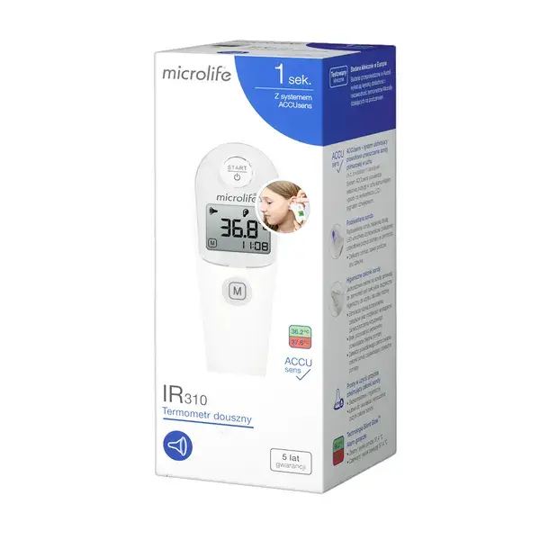MICROLIFE TERMOMETR DOUSZNY IR310 5 LAT GWARANCJI 
