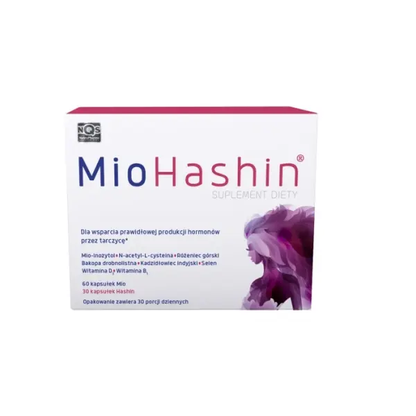 MIOHASHIN 60 + 30 kapsułek na produkcję hormonów zdrową tarczycę