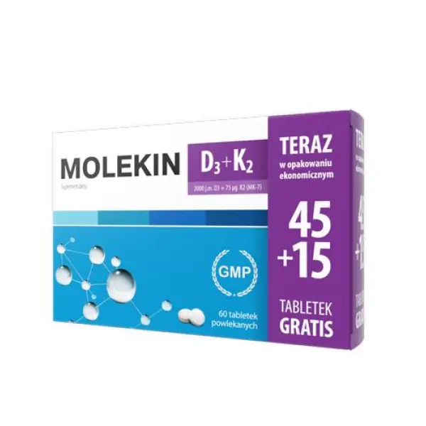 Molekin D3 + K2, 60 tabletek