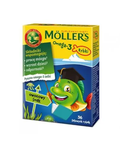 Mollers Omega-3 Rybki Owocowe, 36 sztuk
