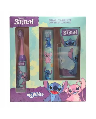 MR. WHITE ZESTAW DO MYCIA ZĘBÓW Z PODSTAWKĄ LED STITCH