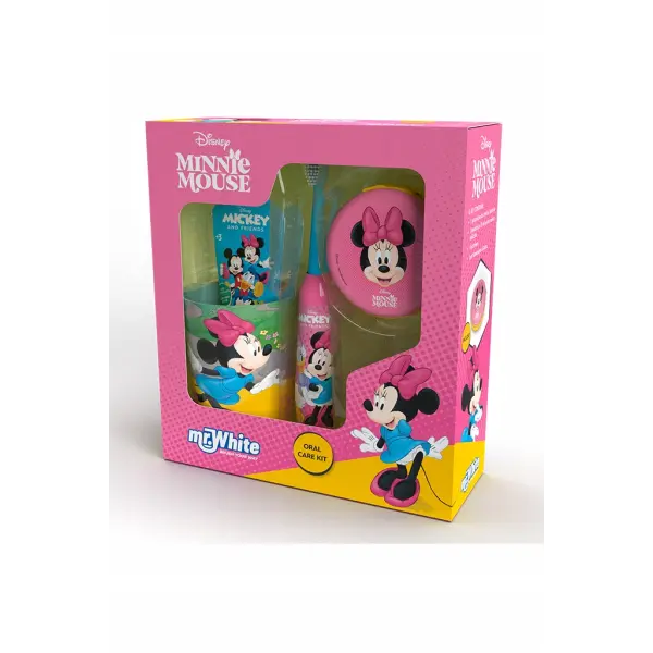 MR.WHITE ZESTAW DO MYCIA ZĘBÓW SZCZOTECZKA PASTA KUBEK PORTMONETKA MYSZKA MINNIE