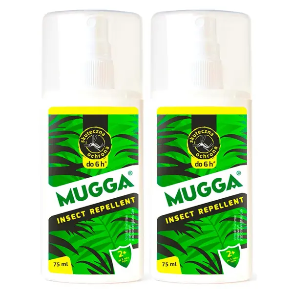 Mugga Spray przeciw owadom 9,5% DEET, 2 x 75 ml