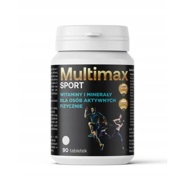 MULTIMAX SPORT WITAMINY I MINERAŁY DLA OSÓB AKTYWNYCH FIZYCZNIE 90 TABLETEK