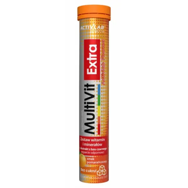 MultiVit Extra Activlab Pharma smak pomarańczowy, 20 tabl. mus.