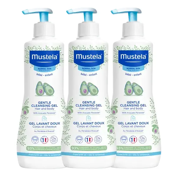 Mustela Bebe Enfant Delikatny Żel do mycia ciała i włosów, 3 x 500 ml