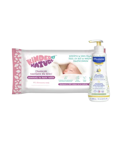 MUSTELA COLD CREAM ODŻYWCZY ŻEL DO MYCIA 300ML+ CHUSTECZKI NAWILŻANE GRATIS