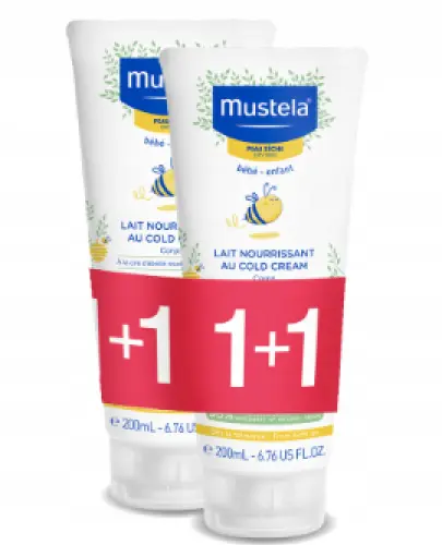 MUSTELA COLD CREAM ozywcze mleczko 2 x 300 ml + KOSMETYCZKA!