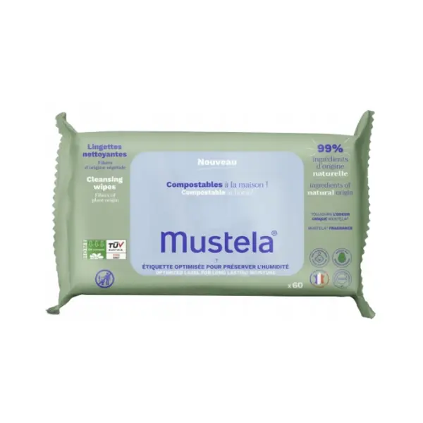 MUSTELA KOMPOSTOWALNE CHUSTECZKI OCZYSZCZAJĄCE 60 SZT.