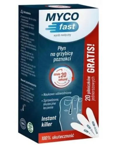MycoFast Płyn na grzybicę paznokci, 5 ml + Pilniki jednorazowe, 20 sztuka