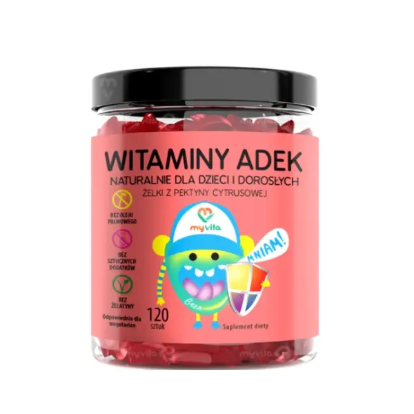 MYVITA ŻELKI NATURALNE Z WITAMINAMI ADEK 120 SZT. 