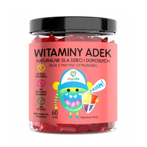 MYVITA ŻELKI NATURALNE Z WITAMINAMI ADEK 60 SZT. 