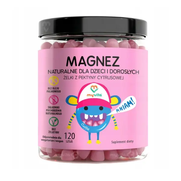 MYVITA ŻELKI NATURALNE MAGNEZ 120 SZT. 