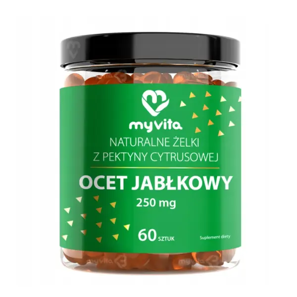MYVITA ŻELKI NATURALNE OCET JABŁKOWY 60 SZT. 