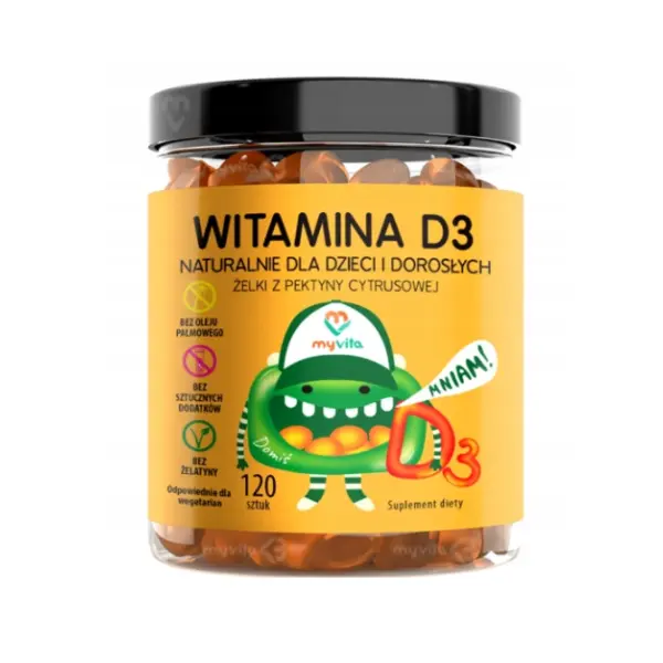 MYVITA ŻELKI NATURALNE WITAMINA D3 120 SZT. 