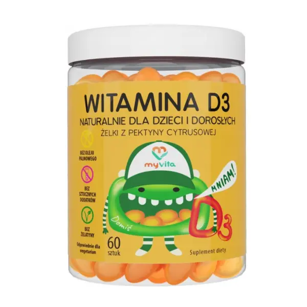 MYVITA ŻELKI NATURALNE WITAMINA D3 60 SZT. 