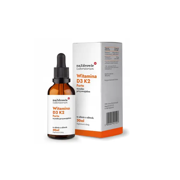 NA ZDROWIE WITAMINA D3 K2 FORTE W KROPLACH OLIWA Z OLIWEK 30ML