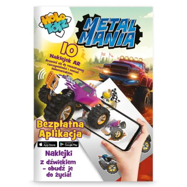 NAKLEJKI DLA DZIECI Z DŹWIĘKIEM 10 SZT. METALMANIA HOLOTOYZ