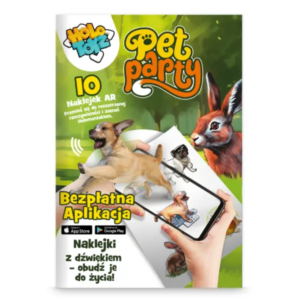 NAKLEJKI DLA DZIECI Z DŹWIĘKIEM 10 SZT. PET PARTY HOLOTOYZ