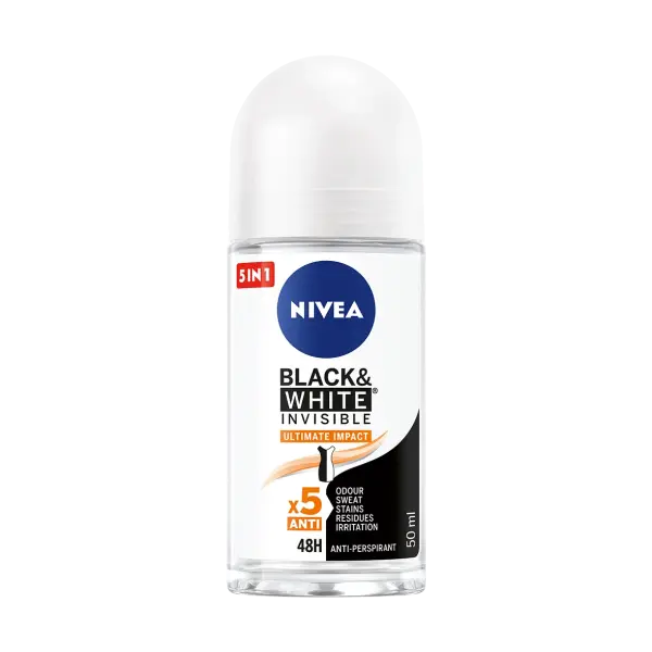 Nivea Black&White Invisible Silky Smooth Antyperspirant roll on, 50 ml