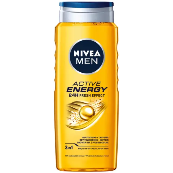 Nivea Men Active Energy Żel pod prysznic 3w1, 500 ml