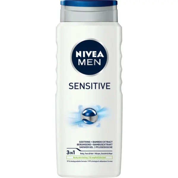 Nivea Men Sensitive Łagodzący Żel pod prysznic dla mężczyzn, 500 ml