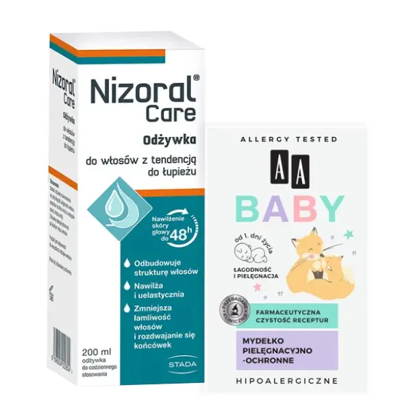 NIZORAL CARE odżywka do włosów + AA mydło pielęgnacyjne ZESTAW