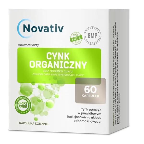 Novativ Cynk organiczny, 60 kapsułek