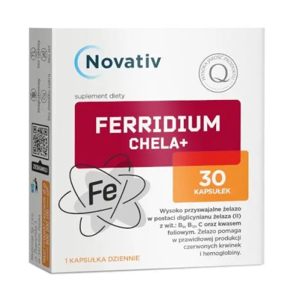 Novativ Ferridium Chela+, 30 kapsułek