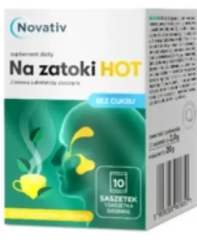 NOVATIV HOT ZATOKI NA ZATOKI PRZEZIĘBIENIE 10 SASZETEK DO PICIA BEZ CUKRU