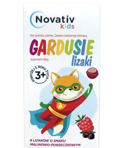 NOVATIV KIDS GARDUSIE LIZAKI O SMAKU MALINOWO-PORZECZKOWYM 8 SZTUK