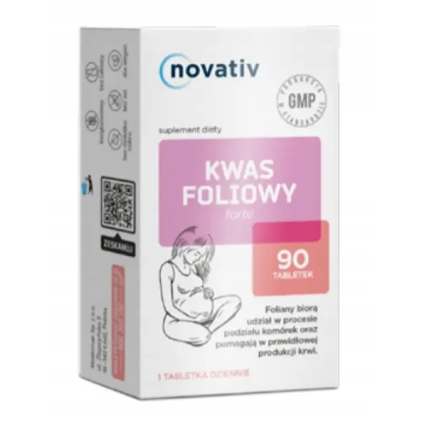 Novativ Kwas foliowy forte, 90tabl.