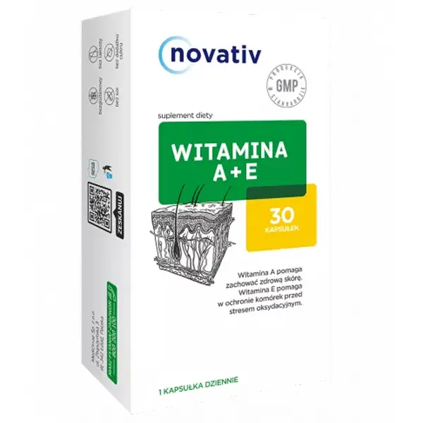 Novativ Witamina A+E, 30 kapsułek