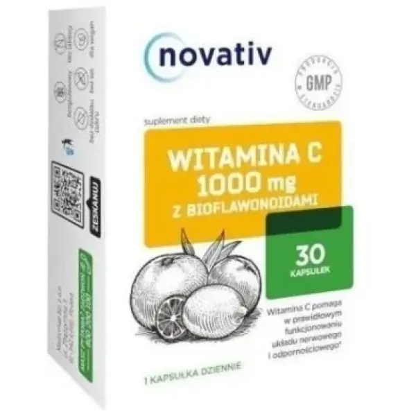 Novativ Witamina C 1000 mg z bioflawonoidami 30 kapsułek